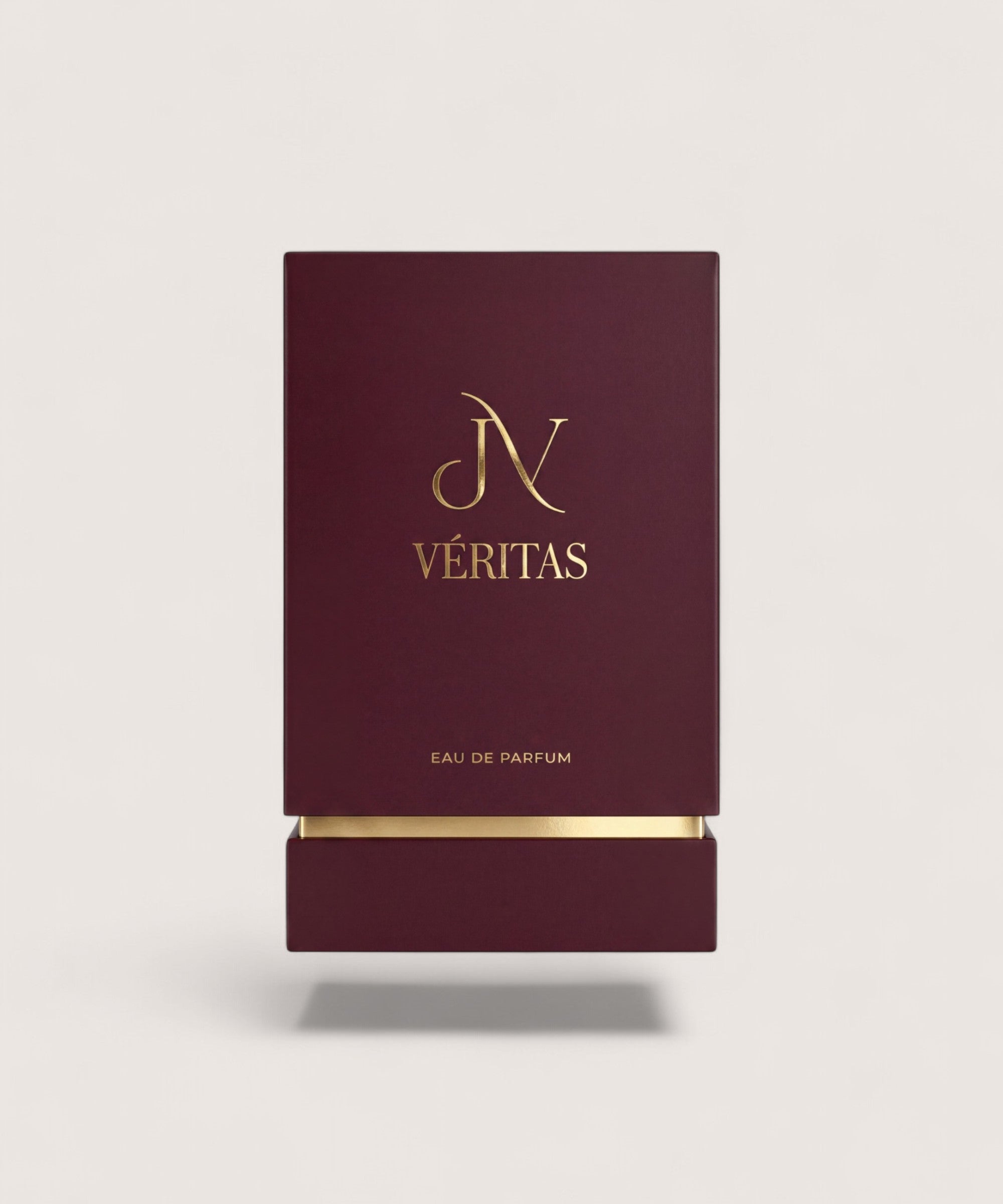 JV Luxury VÉRITAS Eau de Parfum Verpackung – limitierte Edition, Burgund und Gold